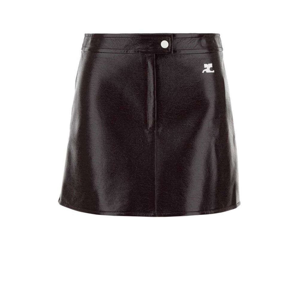 Courreges Women Aubergine Vinyl Mini Skirt